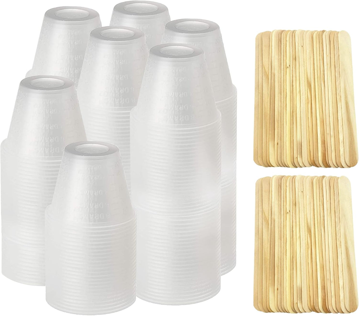 Set tazas mezcladoras 1oz varillas madera abedul reutilizables