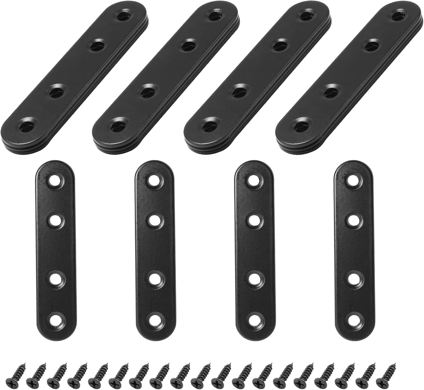 16 Soportes Rectos Placa Acero Inox 3pulg Metal Negro