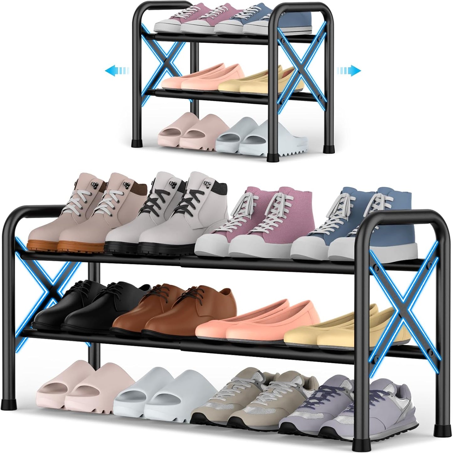 Zapatero expandible 2 niveles metal ajustable
