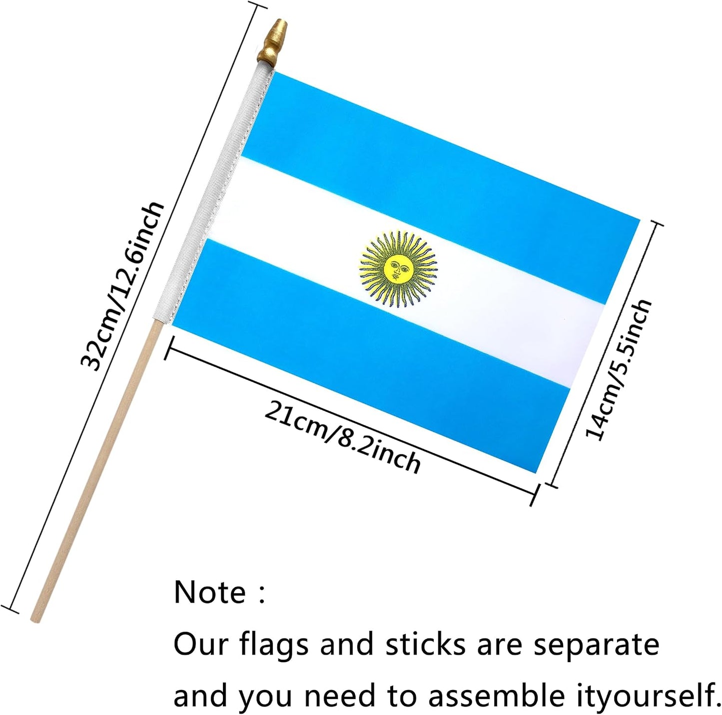 Banderas Argentina 5x8" pack 12