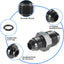 Adaptador tubo dirección 6AN a M18x1.5 O-Ring anodizado negro