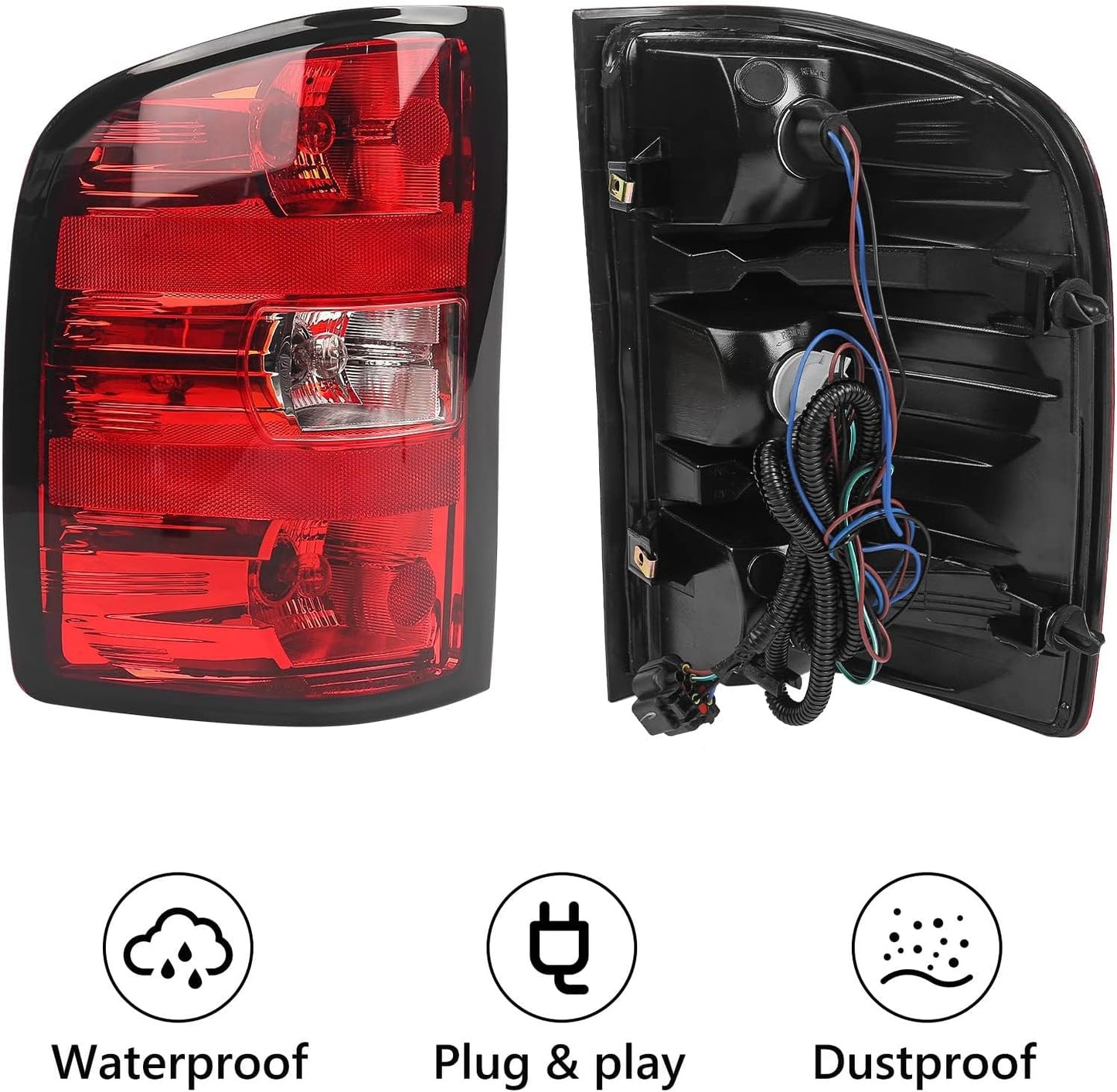 Luz trasera Chevy Silverado 07-13 kit freno borde negro