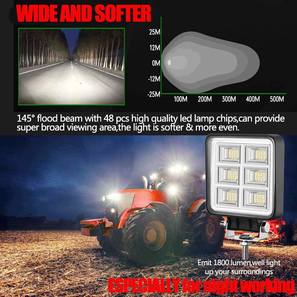 2 Luces LED 4" 12V para Tractor Camión