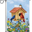 Bandera jardín pájaros primavera 12x18" doble cara floral