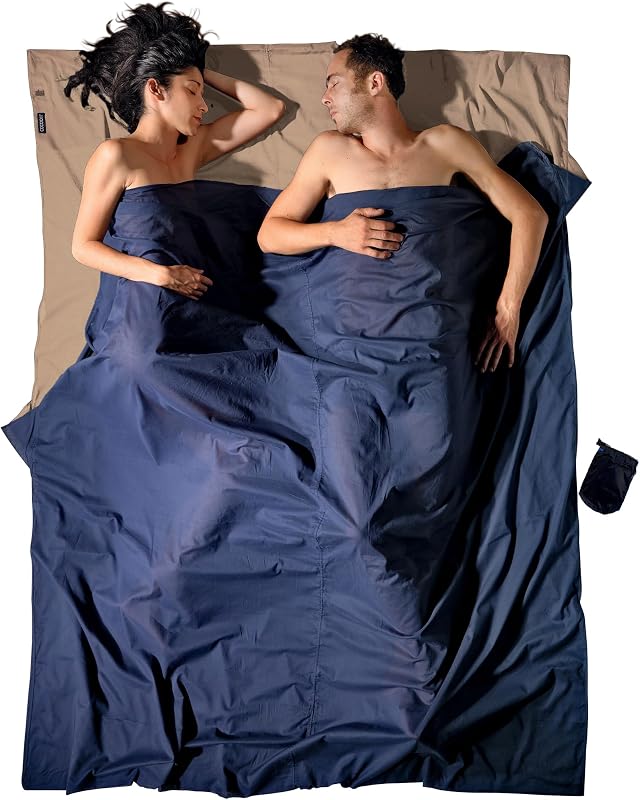Sábana viaje algodón egipcio doble 86x70 pulg azul