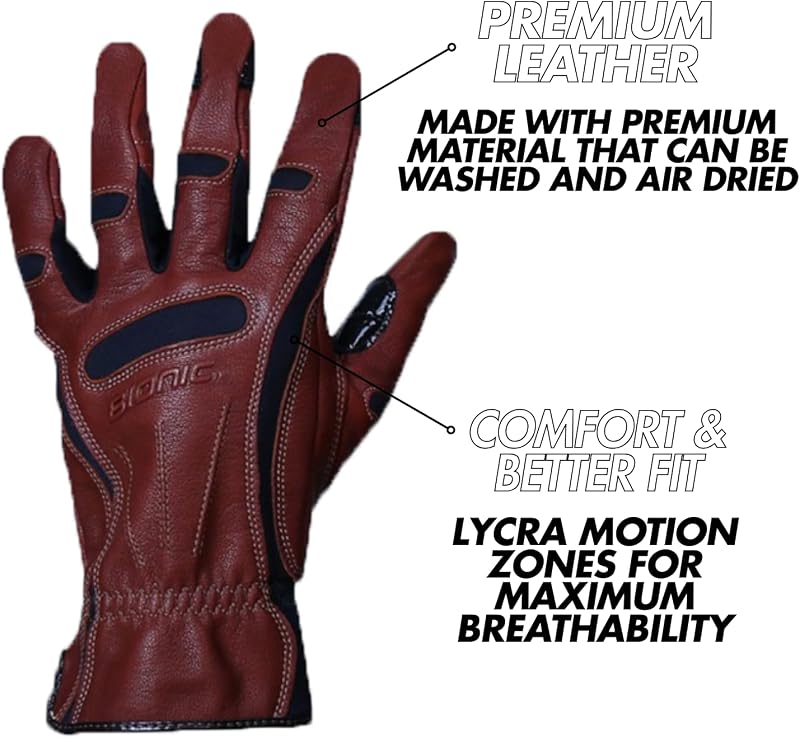 Guantes trabajo cuero prémium ajuste natural 2XL marrón