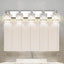 Lámpara baño accesorio tocador cristal cromo 5 luces espejo
