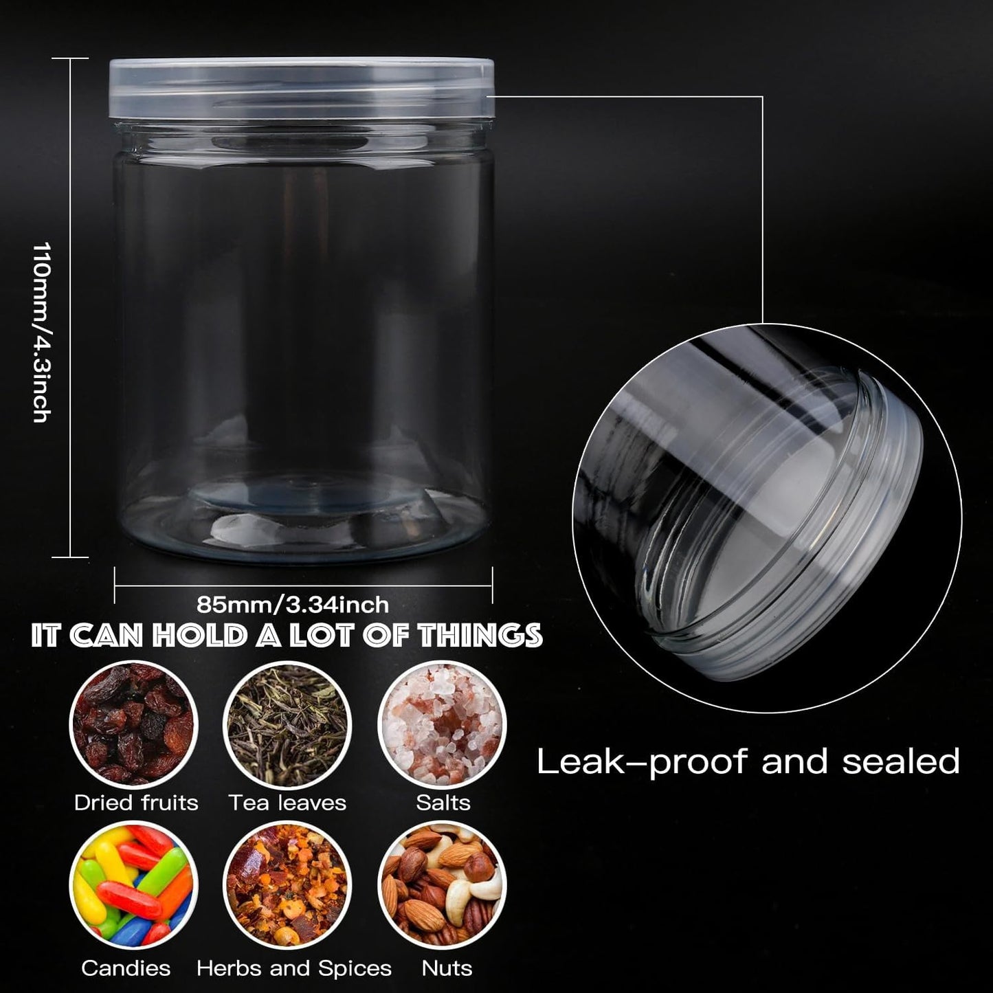 8 Pzas Contenedores Plástico 16oz Sin BPA
