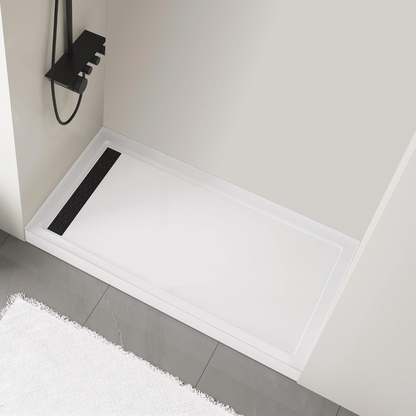 Base ducha 32x60x4 blanco brillante desagüe izquierdo