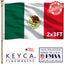 Bandera México 2x3ft doble cara 2 ojales latón decoración