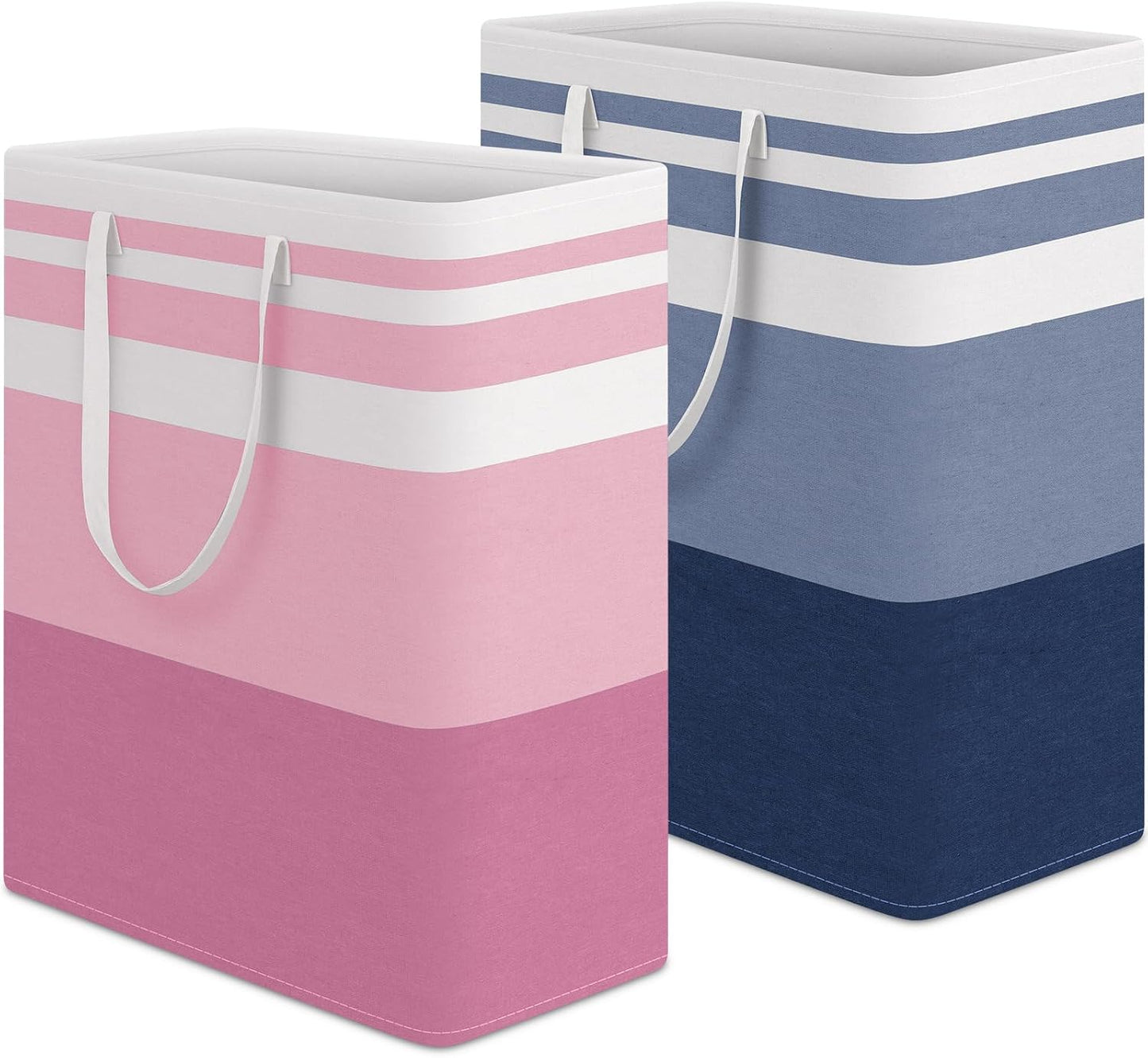 2 Cestas Lavandería Impermeables Plegables 125pulg Azul Rosa