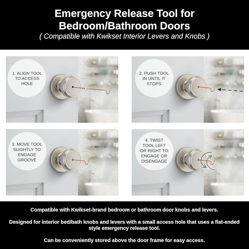 Pasadores llave emergencia acero comp Kwikset color dorado