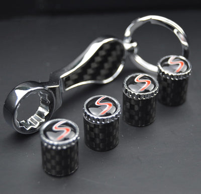 Cubierta fibra carbono válvula neumático Mini Cooper S