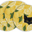 Set 4 manteles redondos verano gato negro limón 14pulg