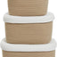 3 Pzas Cestas Almacenamiento Tejidas Anidables Beige Blanco