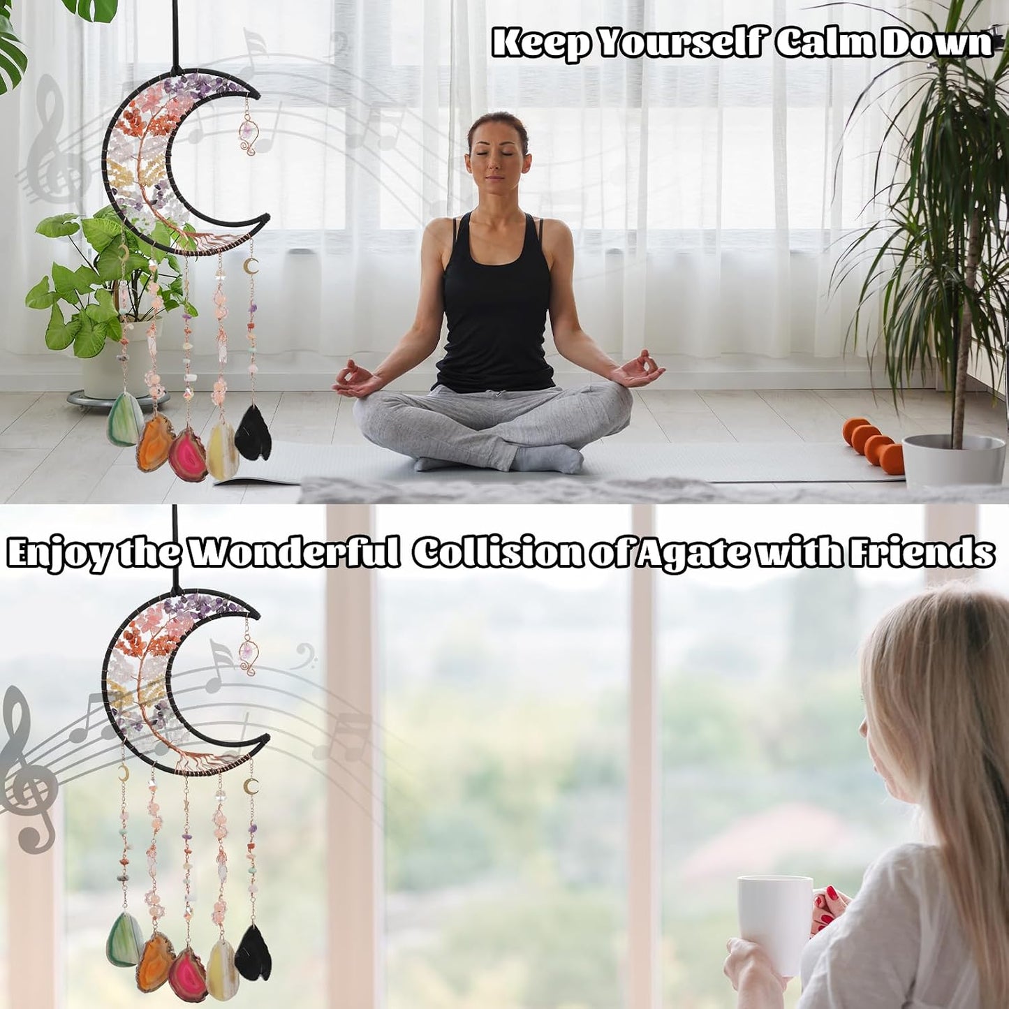 Campanillas cristal atrapasueños 7 chakras decoración yoga