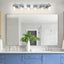 Lámpara tocad. baño 96.5cm 6 luces vidrio transparente