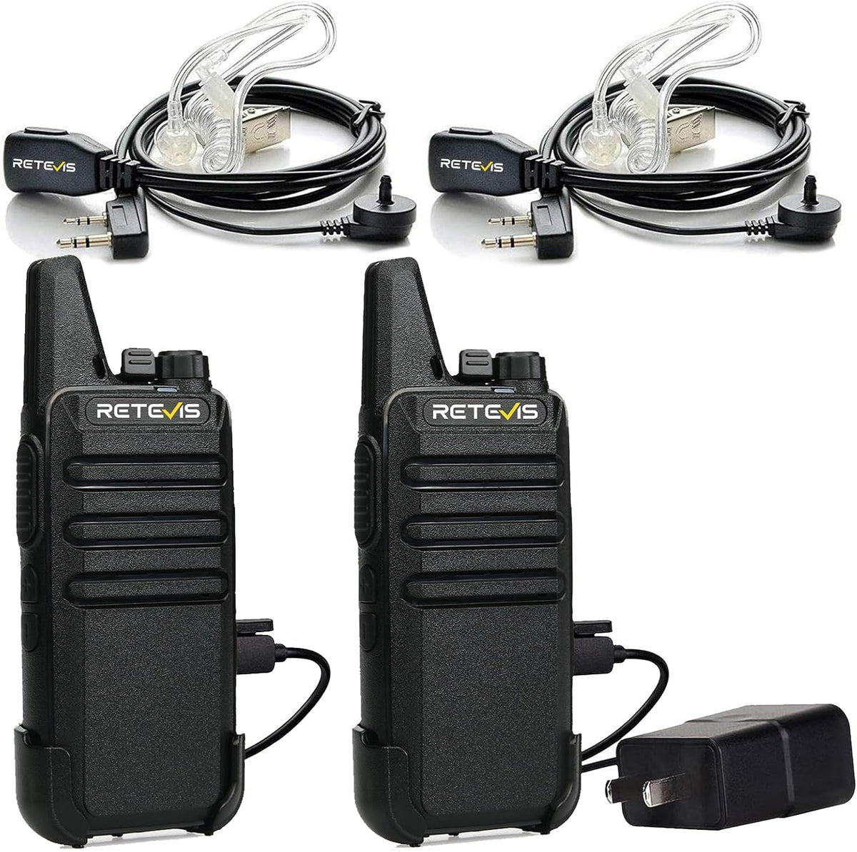 Walkie Talkies RT22 radio 2 vías recargable VOX portátil