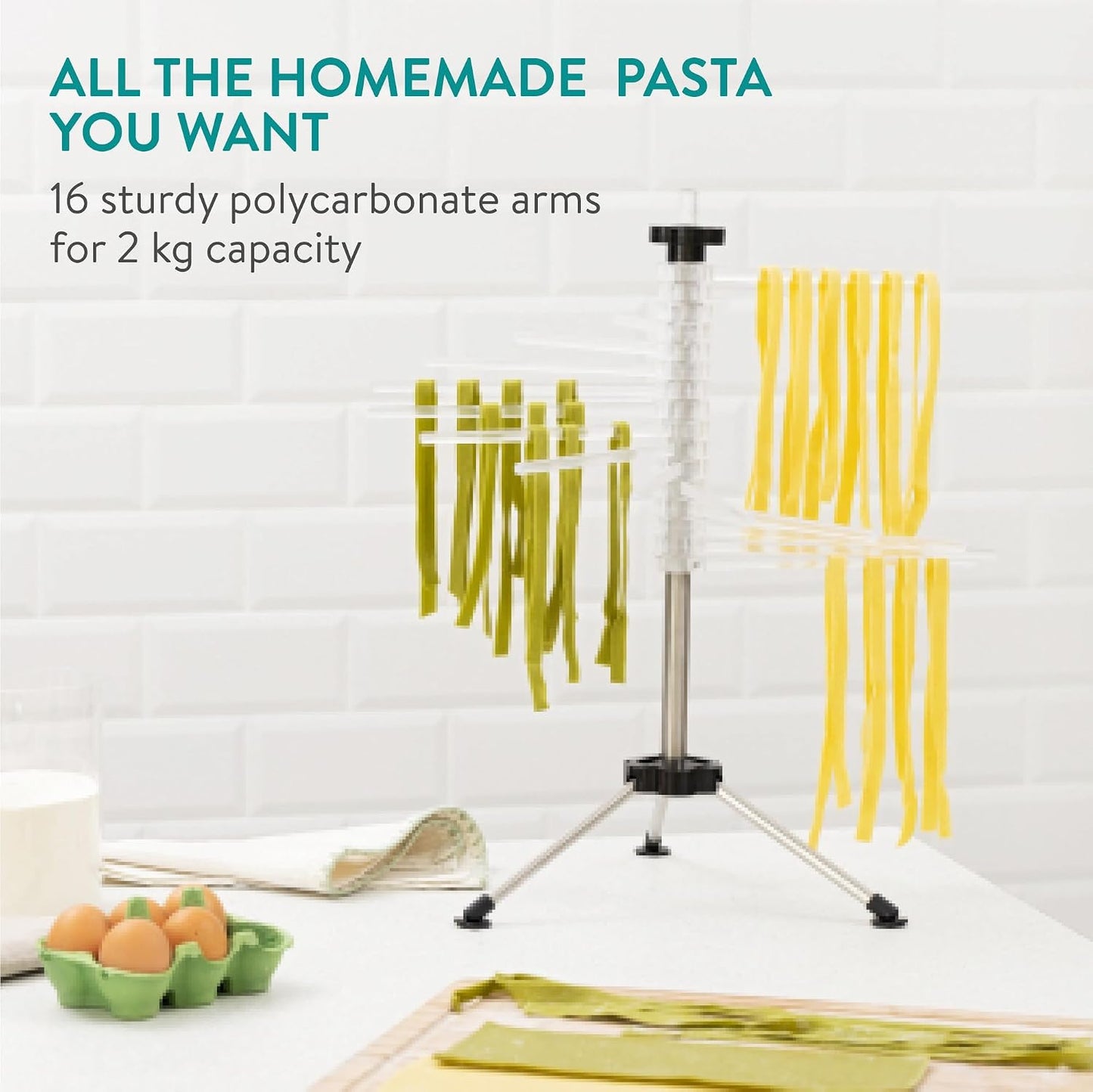 Escurridor plegable pasta 16 varillas plástico transparente
