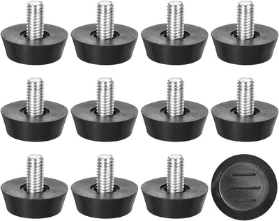12 Patas Nivelación Muebles Negras M6x10x23mm
