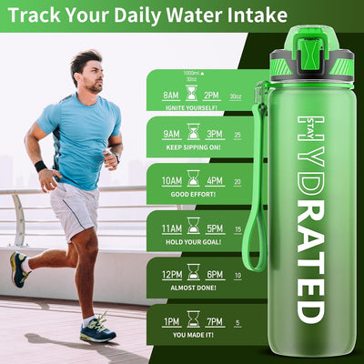 Botella agua Tritan sin BPA 1 litro correa deportiva