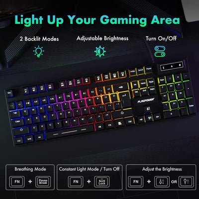 Combo teclado mecánico RGB y mouse 4800DPI para PC y juegos