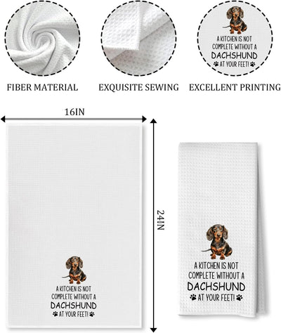 Set 2 toallas cocina gofre perro salchicha absorbentes