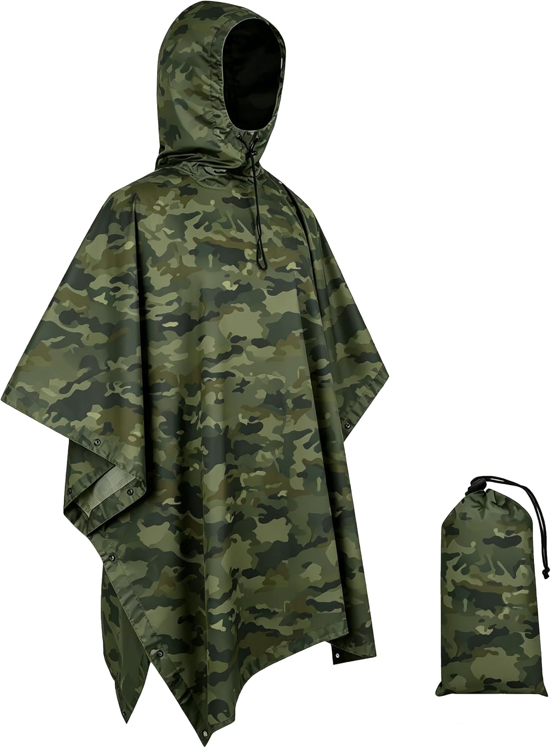 Poncho militar Rip-Stop camuflaje impermeable