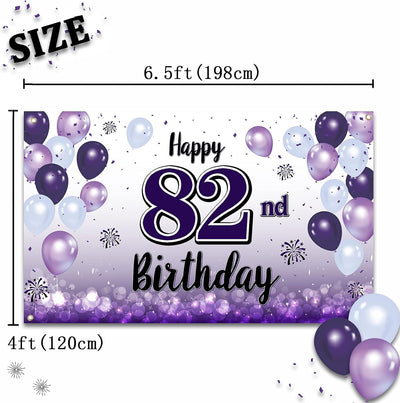 Decoración cumpleaños 82 globo morado grande