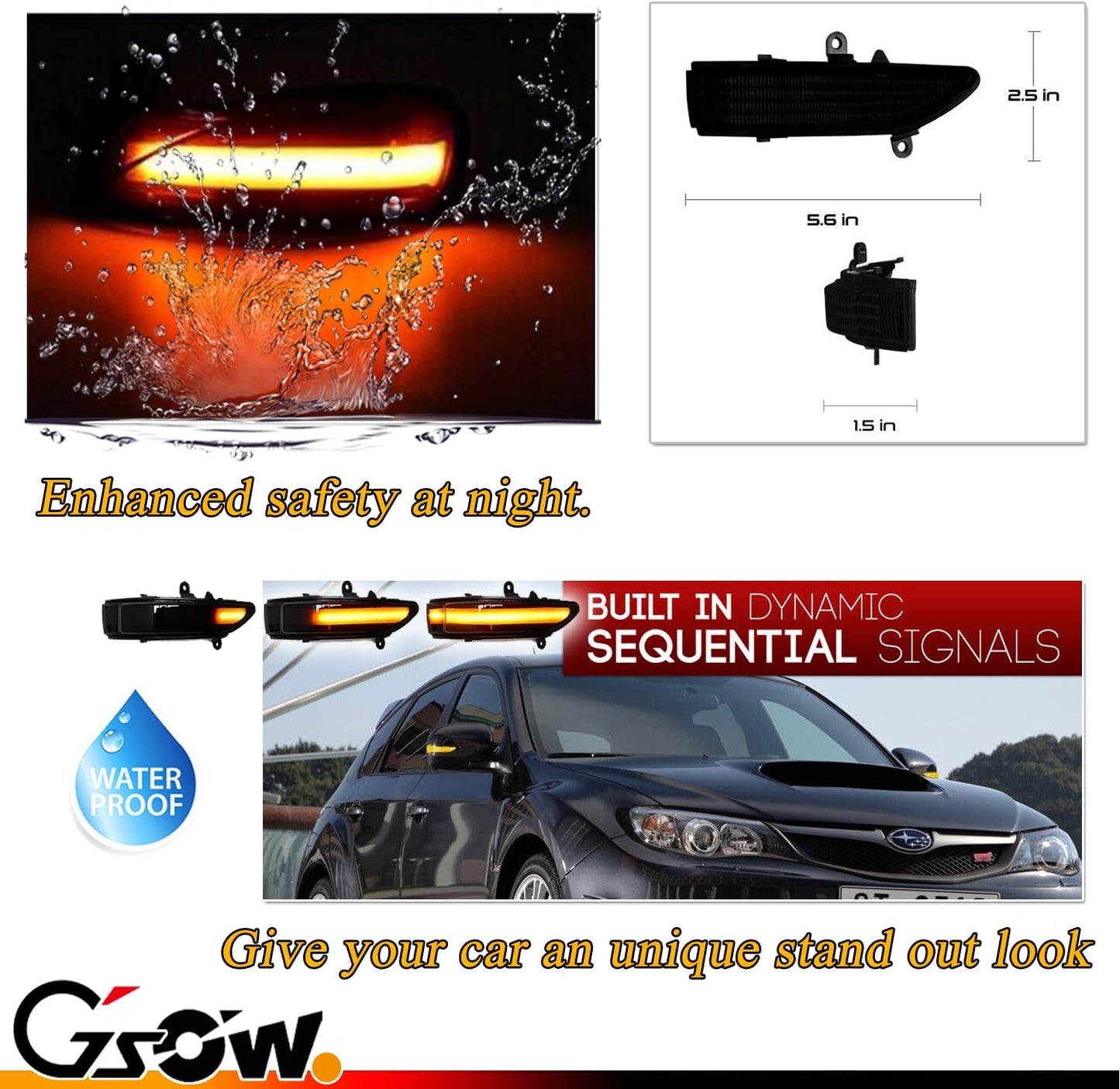 2 Luces LED secuenciales para Subaru Outback Legacy 08-11