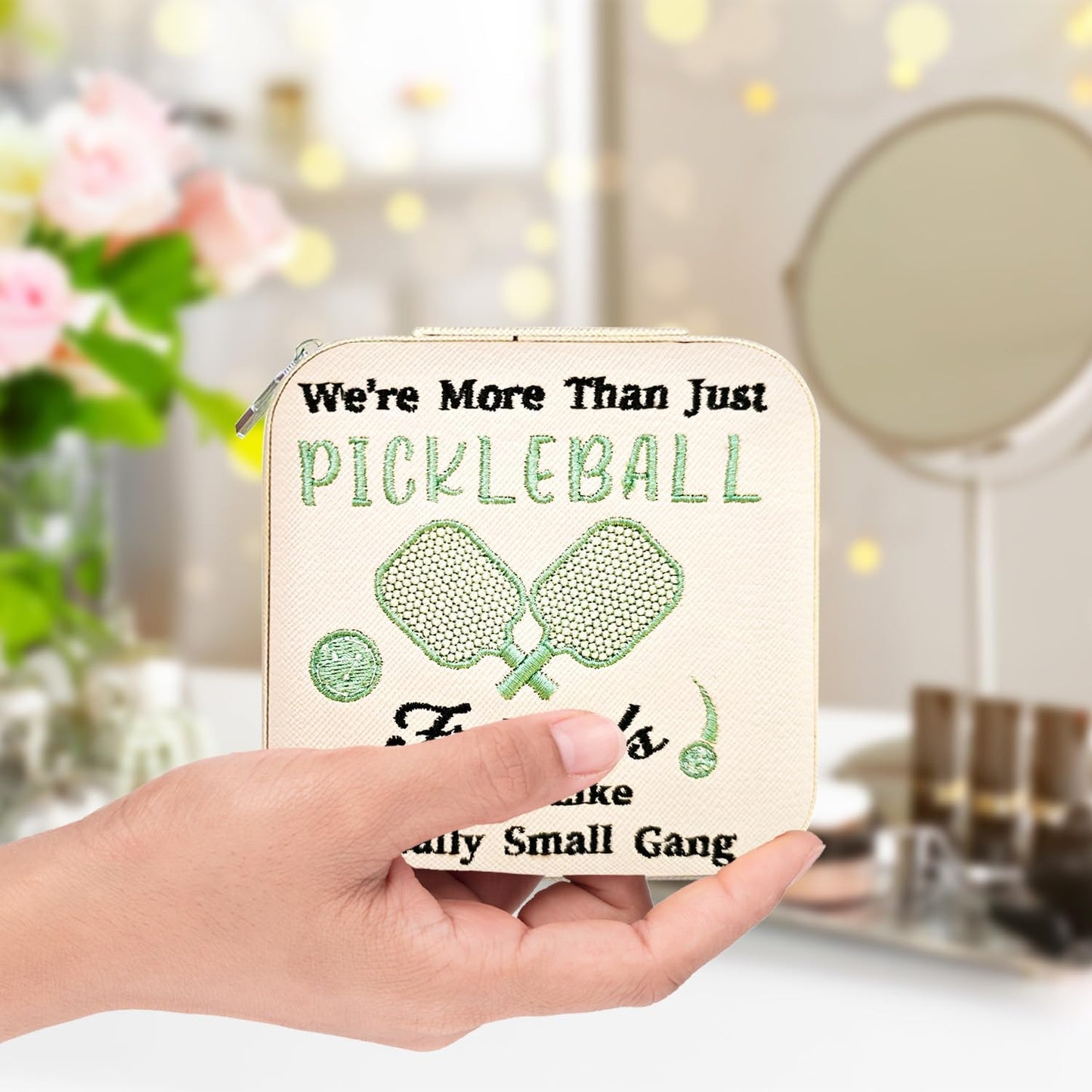 Joyero bordado personalizado regalo boda pickleball
