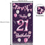 Cartel cumpleaños 21 rosa decoración puerta mujer