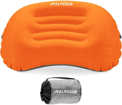 Almohada camping inflable suave impermeable con funda