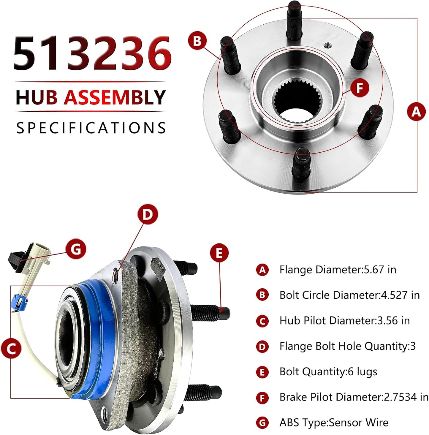 Repuesto cojinete cubo rueda Chevy Uplander Buick Terraza