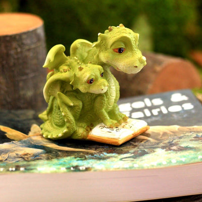 Jardín hadas miniatura terrario mamá dragón bebé
