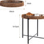 Mesa auxiliar redonda ratán 19pulg madera color marrón