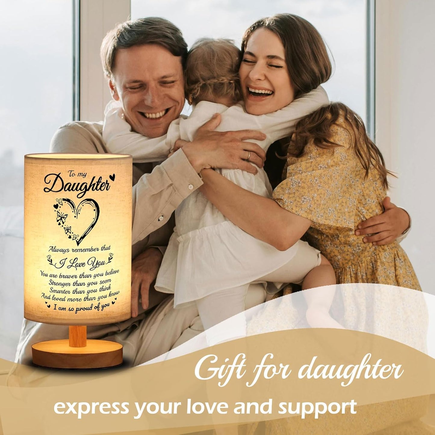 Lámpara de Mesa Regalo Mamá Papá Hija