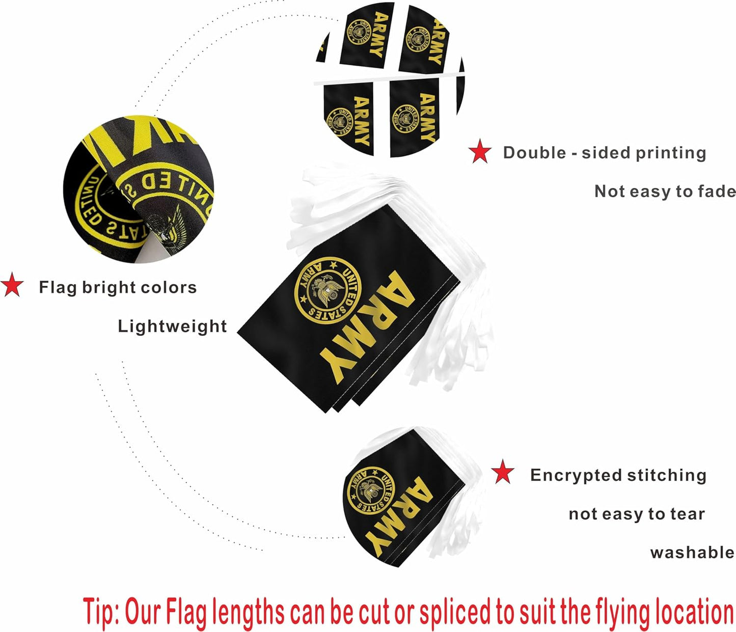 2 Banderas Militares Mini Escudo Dorado Ejército EE.UU.