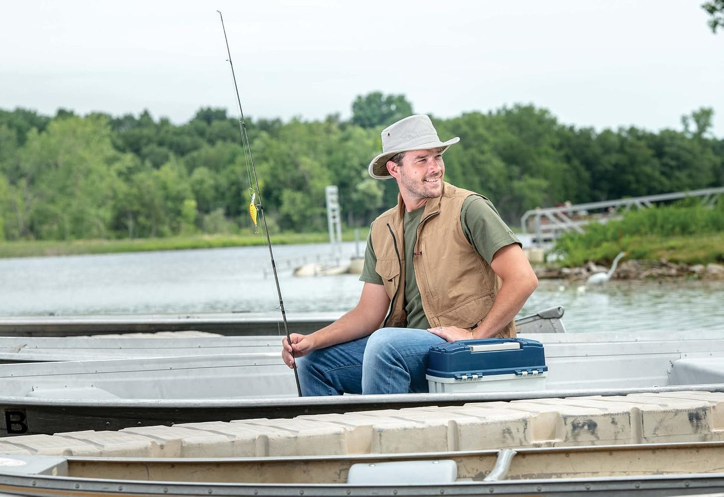Sombrero flotante tejido solar para hombre con cordón y broches