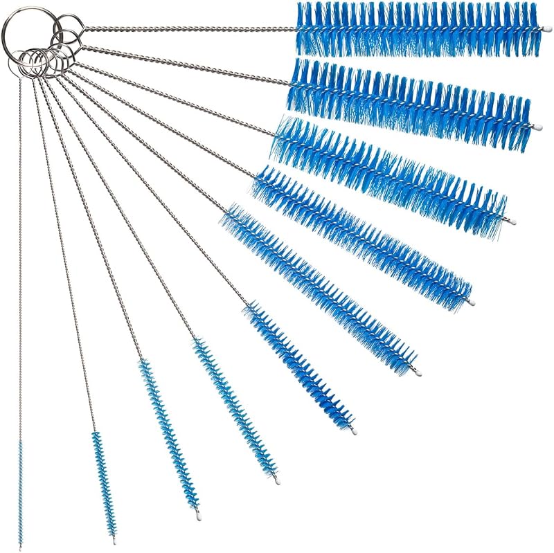 Juego 10 Cepillos Tubo 10pulg Asa Flex Paja Nylon