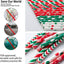 Pajitas papel biodegradable 100pzas 7.75pulg rayas rojo verde navidad