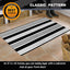 Alfombra rayas blancas y negras 27.5x43pulg para puerta delantera
