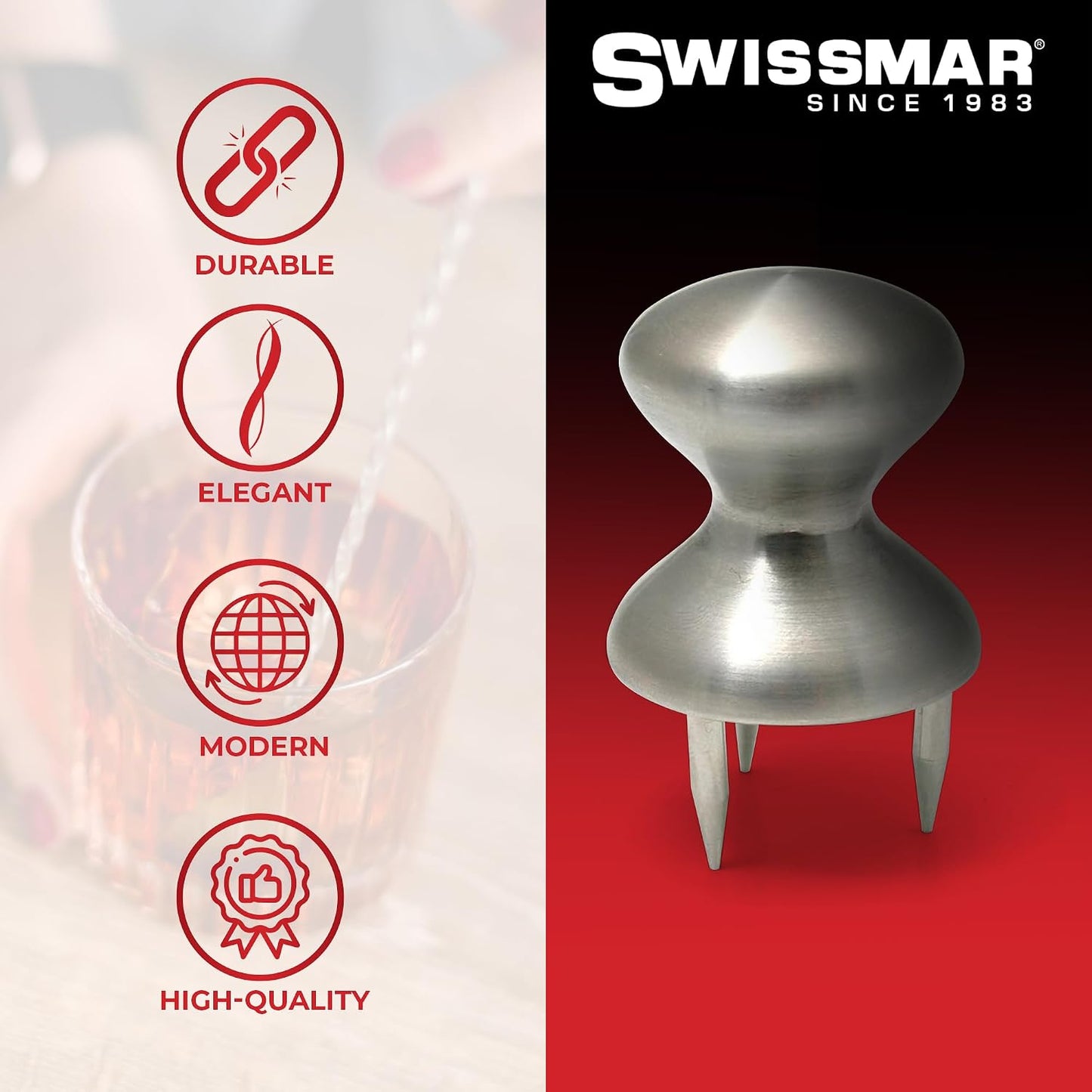 Soporte queso acero inox 3 puntas plateado