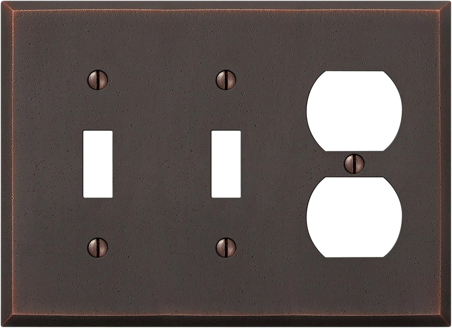Placa pared metal fundido 2 palancas dúplex color bronce
