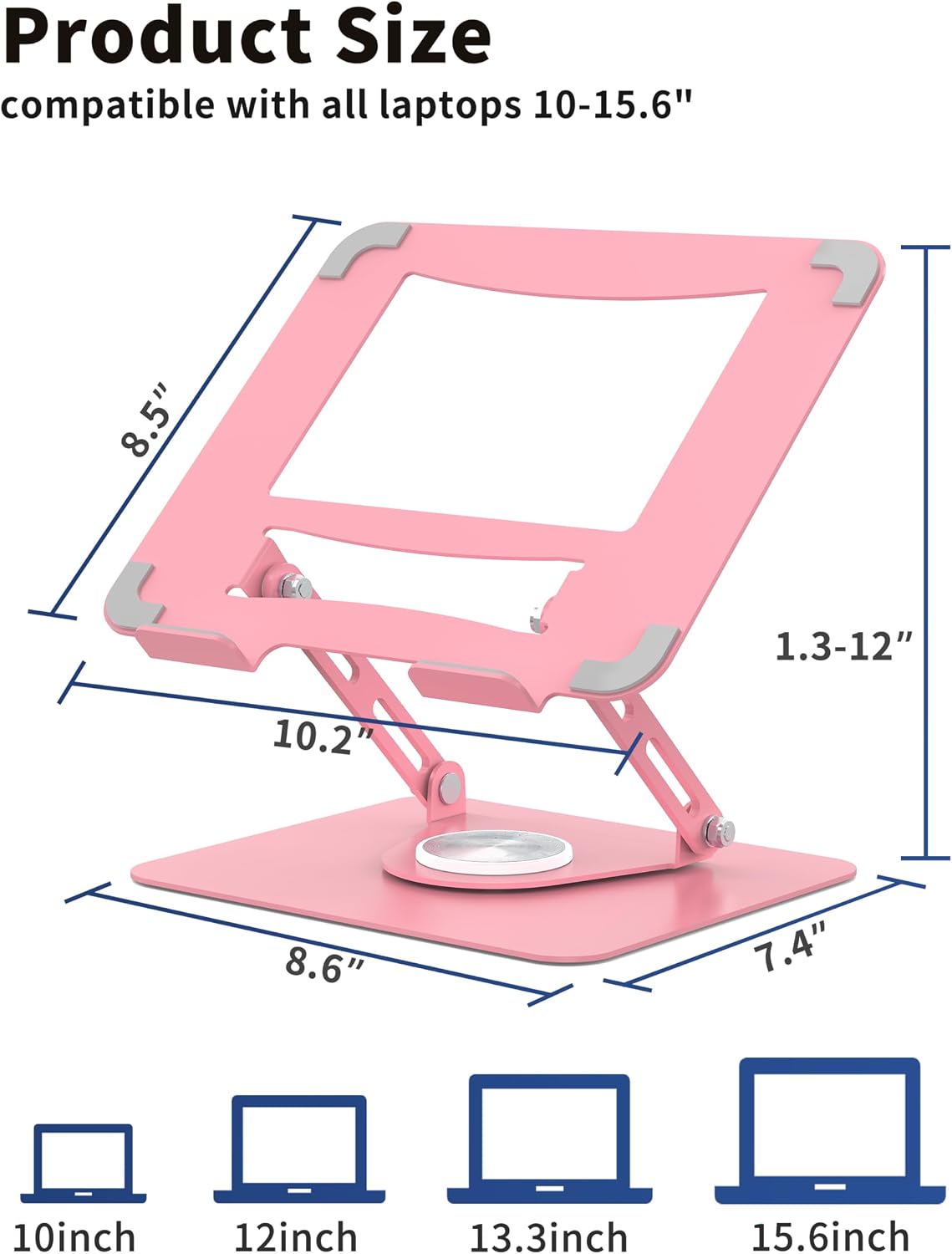 Soporte escritorio giratorio ajustable 10-15.6pulg
