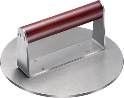 Prensa hamburguesas acero inox 8.5 pulg antiadherente 2.5lb