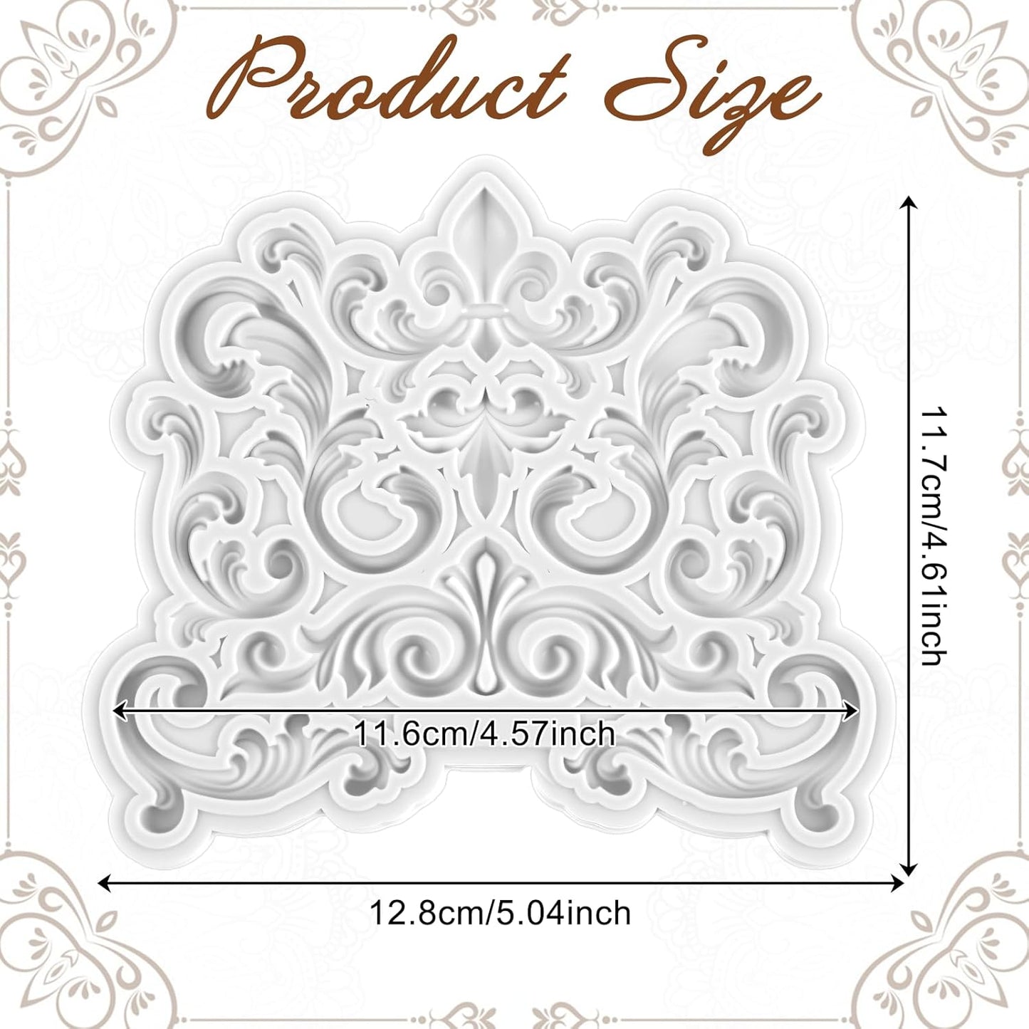 Molde silicona barroco 3D para decorar pasteles y cupcakes