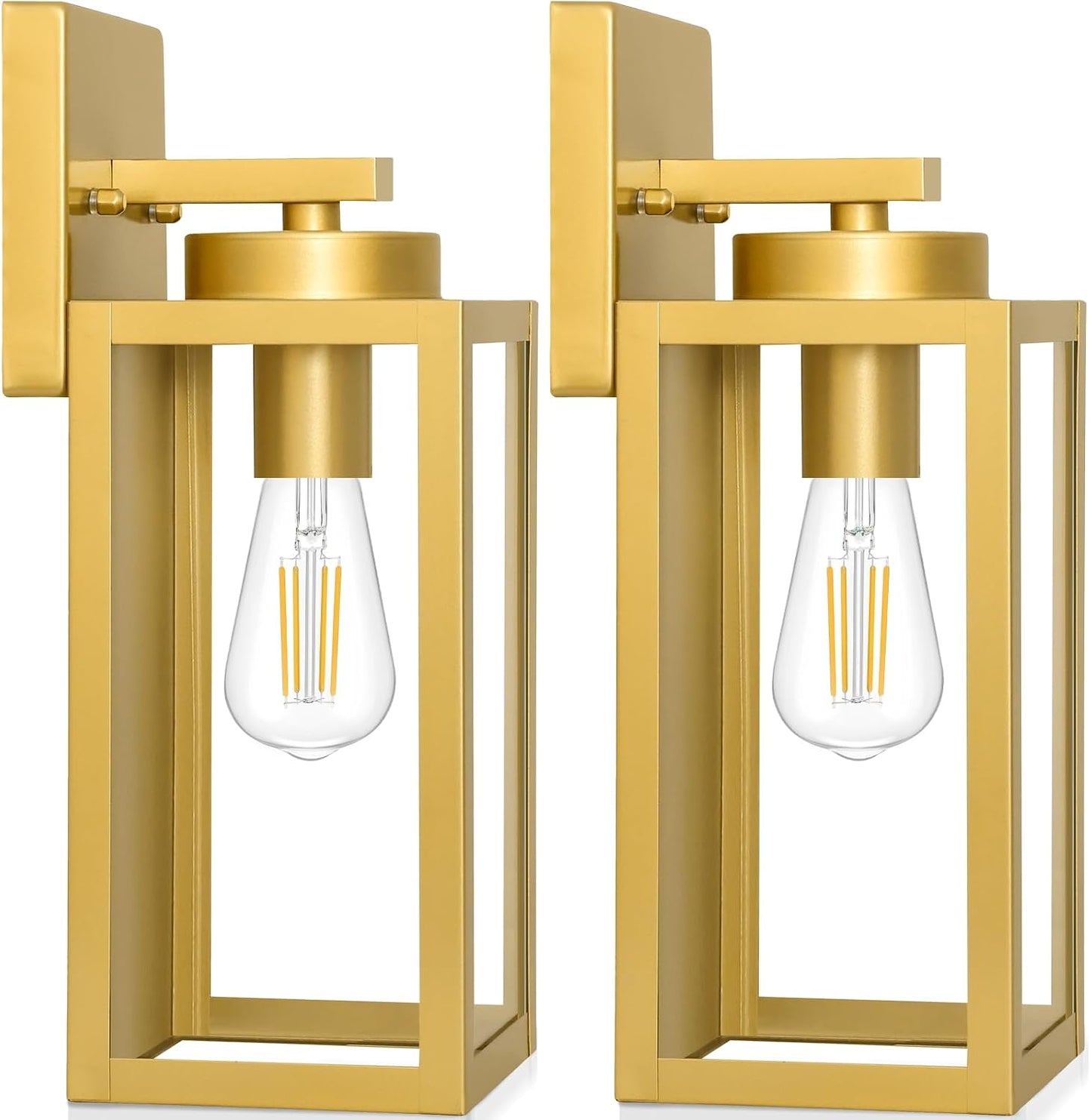 2 Luminarias Pared Exteriores E26 Vidrio