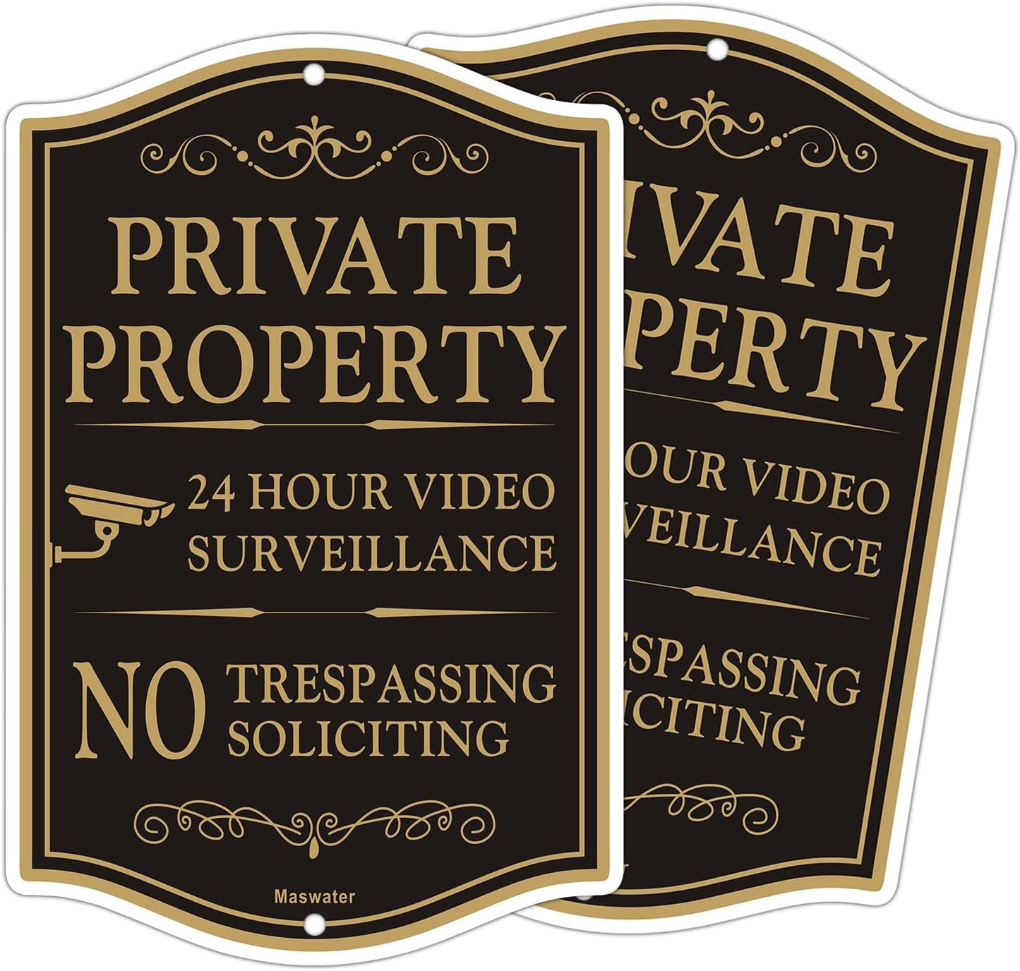 Señal privada no trespassing aluminio 12x18 2 pzas