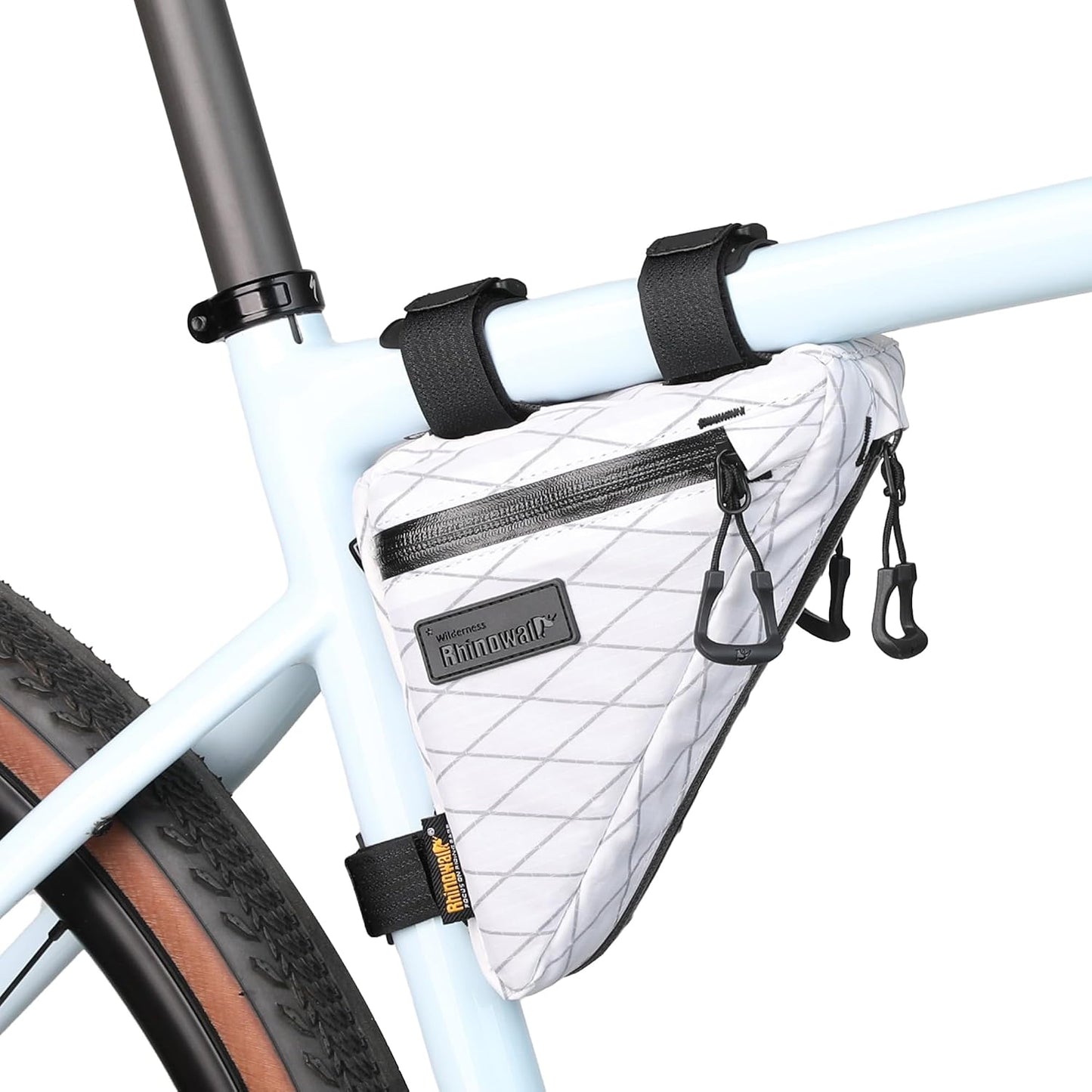 Bolsa triangular bicicleta impermeable YKK 0.9L blanco